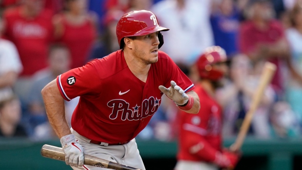 Is Rhys Hoskins on Phillies' NLCS roster amid injury rehab?