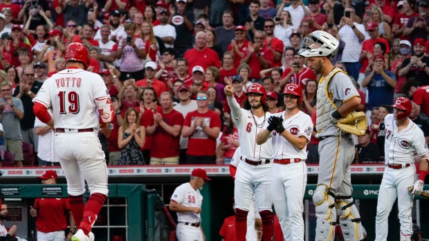 August 02, 2019: Cincinnati Reds third baseman Eugenio Suarez