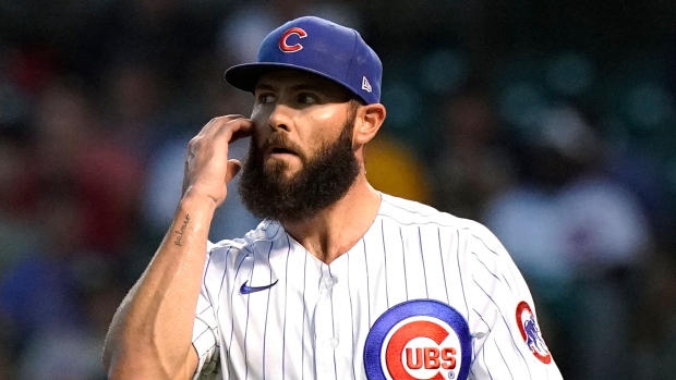 Jake Arrieta injury in first Padres start