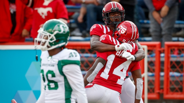 Stampeders rout Roughriders in final game of regular season