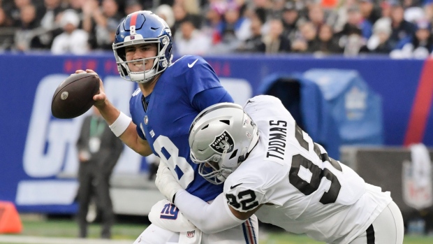 McKinney Has 2 Picks, Giants Edge Raiders 23-16