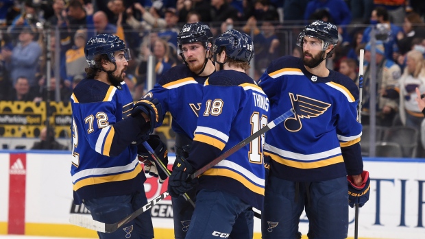 Tarasenko leads Blues past Oilers in 1st game since layoff