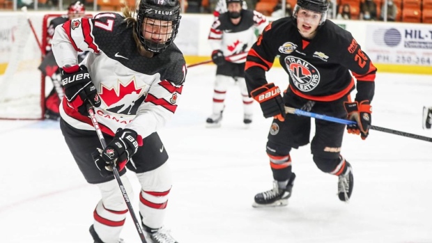 Canadian women's hockey team battle-tested for Beijing by men's Junior A teams Article Image 0