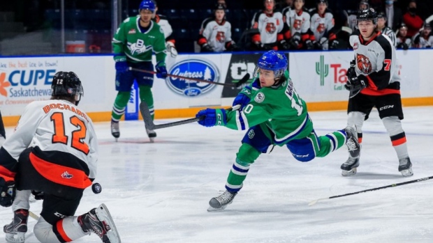 Swift Current Broncos playing Broncos Strong game