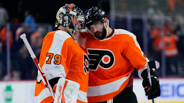 Carter Hart, the Flyers' most important player, is back on the ice as he  gets ready for opener