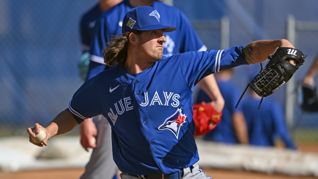 Kevin Gausman played catcher for an extra-special Blue Jays first pitch