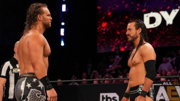 B/R Wrestling on X: AND STILL. 🐎 Hangman Page defeats Adam Cole for the  AEW Championship #AEWRevolution  / X