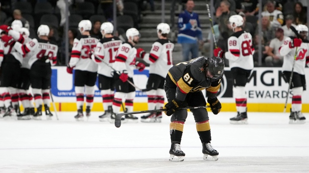 New Jersey Devils celebrate vs. Golden Knights