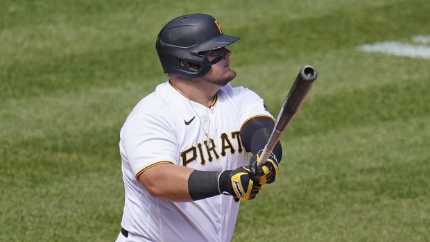 Pittsburgh Pirates designated hitter Daniel Vogelbach (19) in the