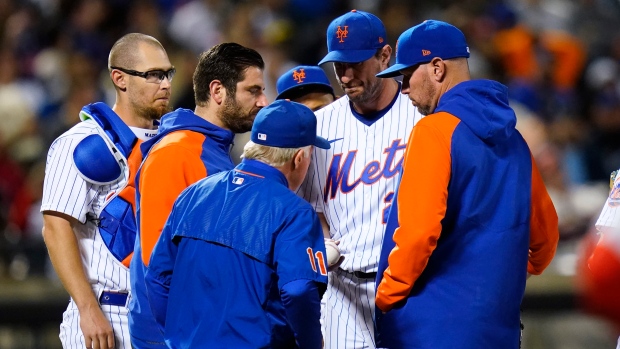 Mets' Max Scherzer gets bitten by one of his dogs on pitching hand