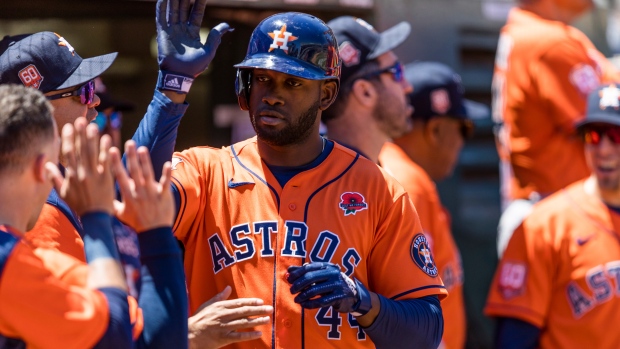 Alvarez hits 2 long homers to lead Astros past A's 5-1