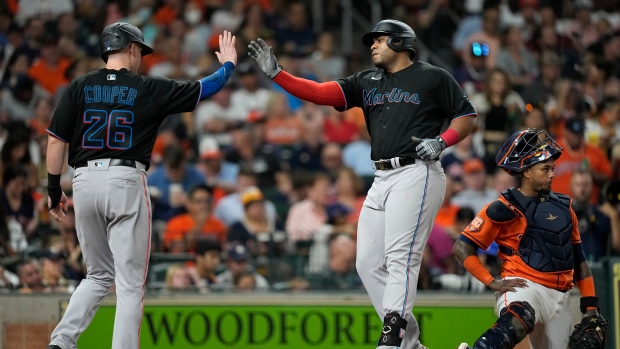 Aguilar, Soler, Anderson homer in Marlins' win over Brewers