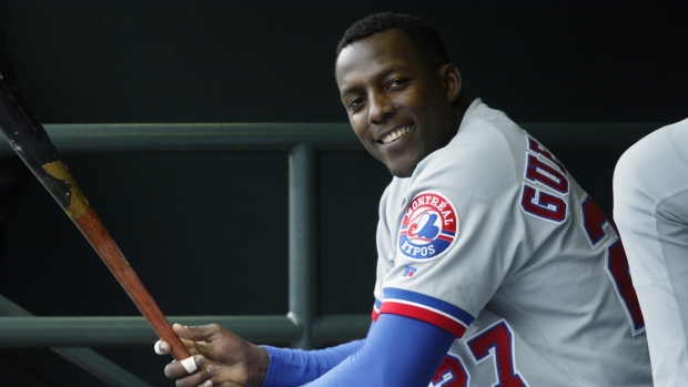 Vladimir Guerrero throws out first pitch on Expos Day in Nationals