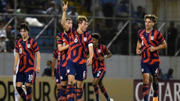 United States celebrate win over Honduras U-20