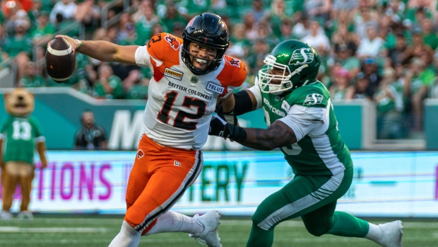 B.C. Lions beat Saskatchewan Roughriders 33-26 to clinch home playoff date