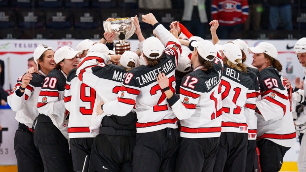 Hockey Canada on X: Going once, going twice … GOLD! 🇨🇦🥇 The  #WorldJuniors game-worn jersey auction closes tonight at 8 p.m. ET/5 p.m.  MT … so get your bids in now! BID