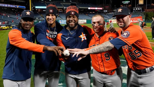 No-No way! Cristian Javier dazzles in combined no-hitter to flummox  Phillies, tie World Series