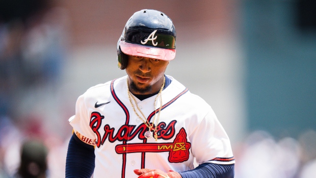 Infielder Vaughn Grissom back with the Braves after Ozzie Albies strains  hamstring
