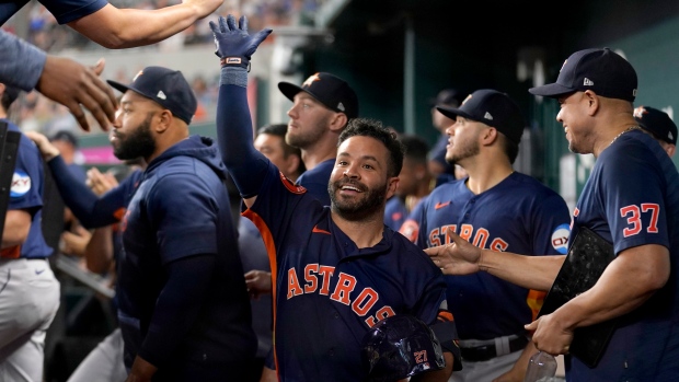 Houston Astros' star Jose Altuve gets 2 hits in first rehab game