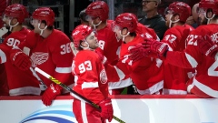 Red-hot DeBrincat's hat trick lifts Red Wings to fifth win in a row 