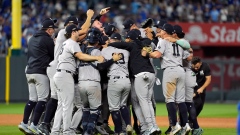 New York Yankees celebrate ALDS victory