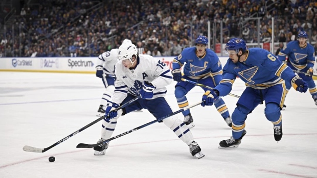 Blues D Philip Broberg leaves game against Maple Leafs with lower body injury Article Image 0