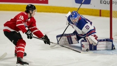 CHL prospect Lynden Lakovic and USA prospects goalie Patrick Quinlan 