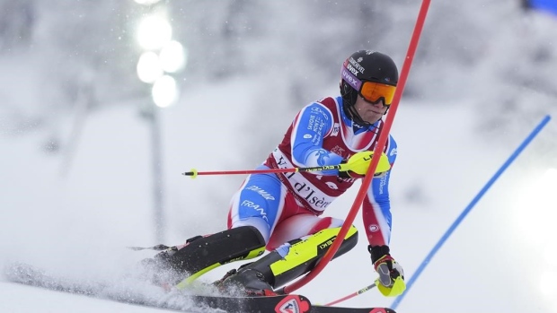 Steven Amiez takes surprise lead of World Cup slalom with Olympic champion Clement Noel out injured Article Image 0