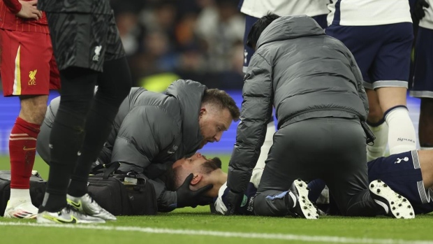 Bentancur carried off on a stretcher during Tottenham-Liverpool match after falling to the ground Article Image 0