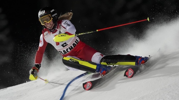 Austrian skier Liensberger leads 1st run of night race with slalom stars Shiffrin, Vlhova missing Article Image 0