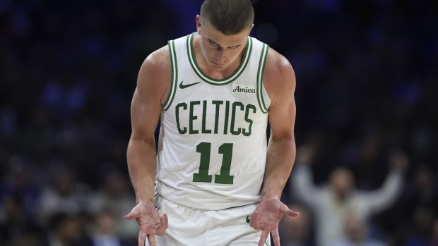 Pritchard's 28 points, Tatum's triple-double power Celtics past 76ers 124-104 Article Image 0