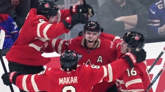 Connor McDavid, Team Canada celebrate