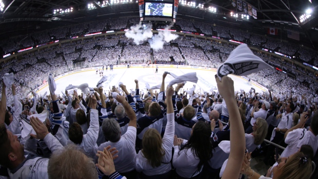 Whiteout takes over Winnipeg for playoff opener