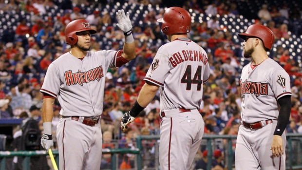 Goldschmidt and Peralta celebrate