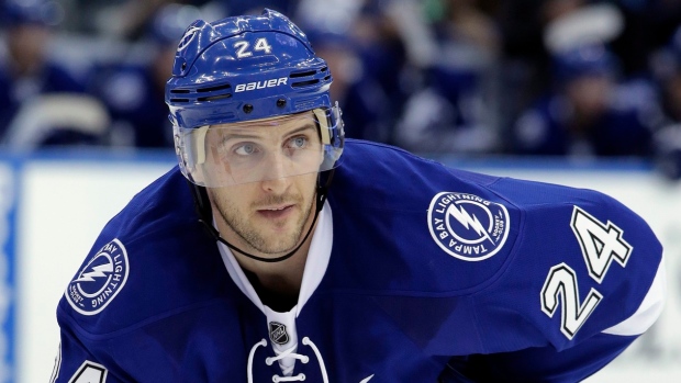 Tampa Bay Lightning F Ryan Callahan Takes Ice In Full Contact Jersey