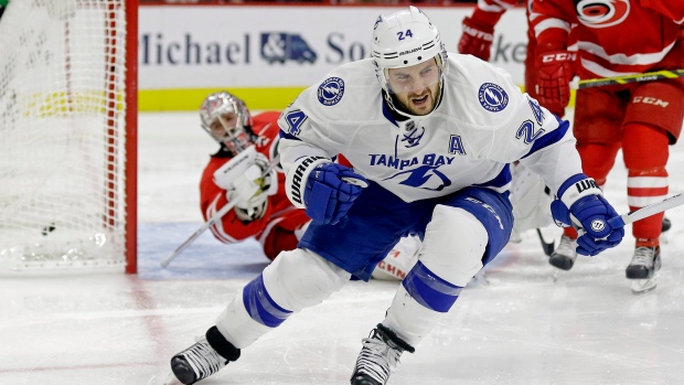 Tampa Bay Lightning F Ryan Callahan Takes Ice In Full Contact Jersey