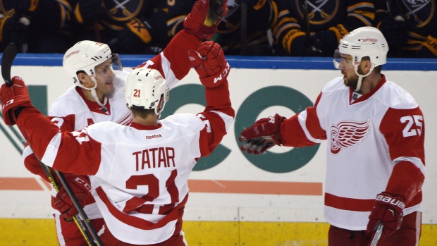 Tomas Tatar Red Wings celebrate