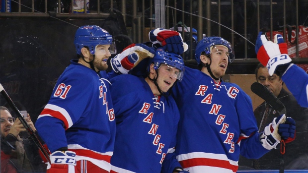 JT Miller, Rangers celebrate