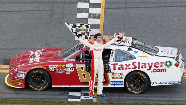 Chase Elliott celebrates