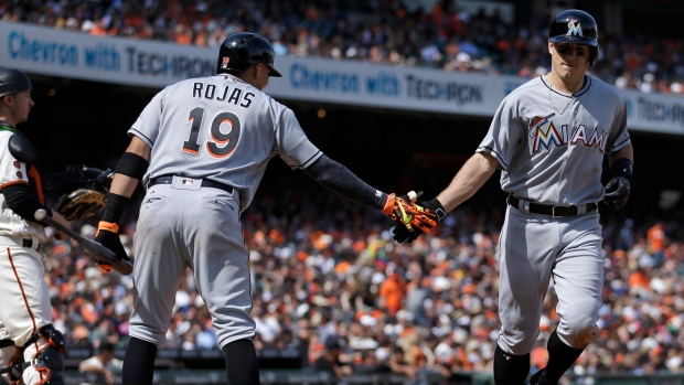 Giancarlo Stanton goes deep but Giants outslug Marlins