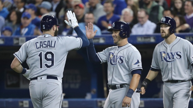 Kevin Kiermaier of the Toronto Blue Jays celebrates after hitting a News  Photo - Getty Images