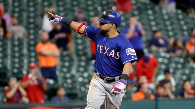 Rougned Odor of the Texas Rangers at bat against the Kansas City