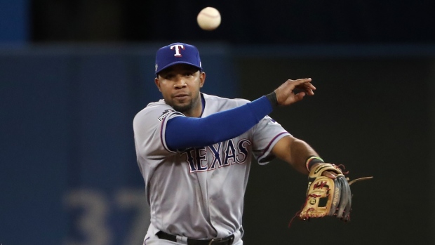 Rangers' Andrus plays for 1st time since hernia surgery