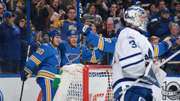 Jordan Kyrou's 1st career hat trick leads Blues to rout of Canucks