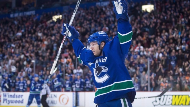 Jannik Hansen celebrates