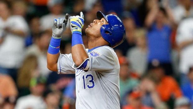 Salvador Perez of the Kansas City Royals jokes in the dugout during News  Photo - Getty Images