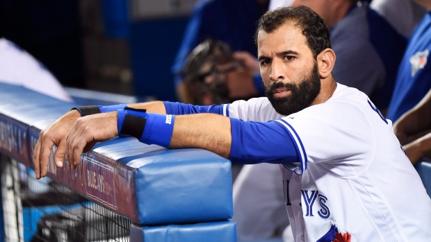 Toronto Blue Jays Darwin Barney struggles sliding into third base