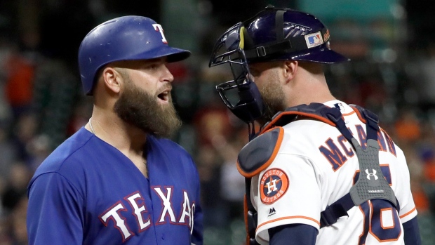 Astros, Athletics clear benches as rivals' tempers flare