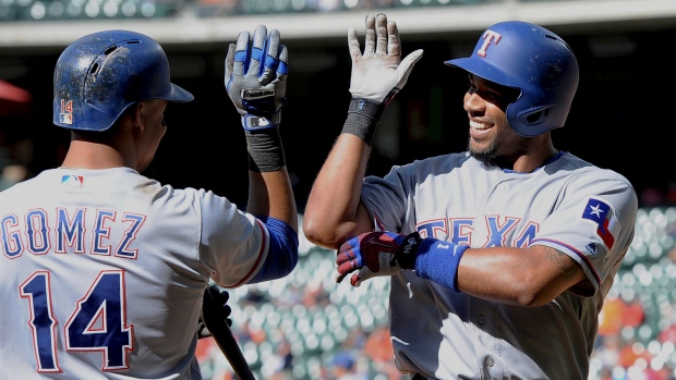 Elvis Andrus and Rougned Odor were so excited about the sweep