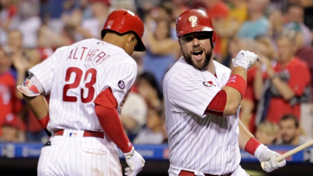 Phillies hit 3 HRs in 12-2 win over Braves, Sports